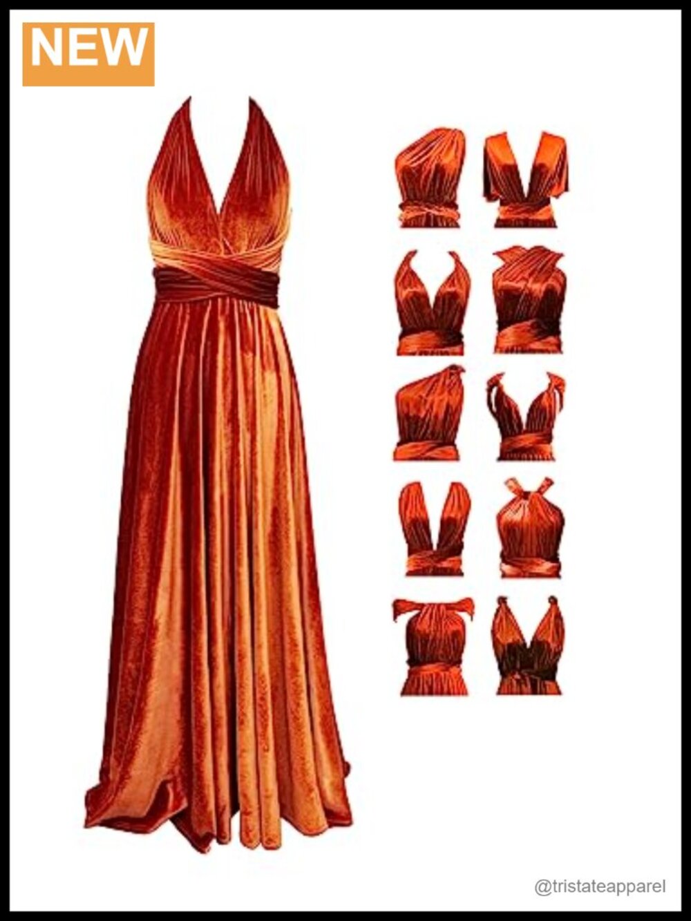 Velvet Multi-Way Wrap Infinity Maxi Dress Convertible Bridesmaid Formal